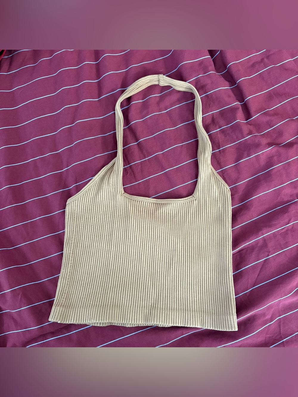 Tan stretchy Knit Halter top